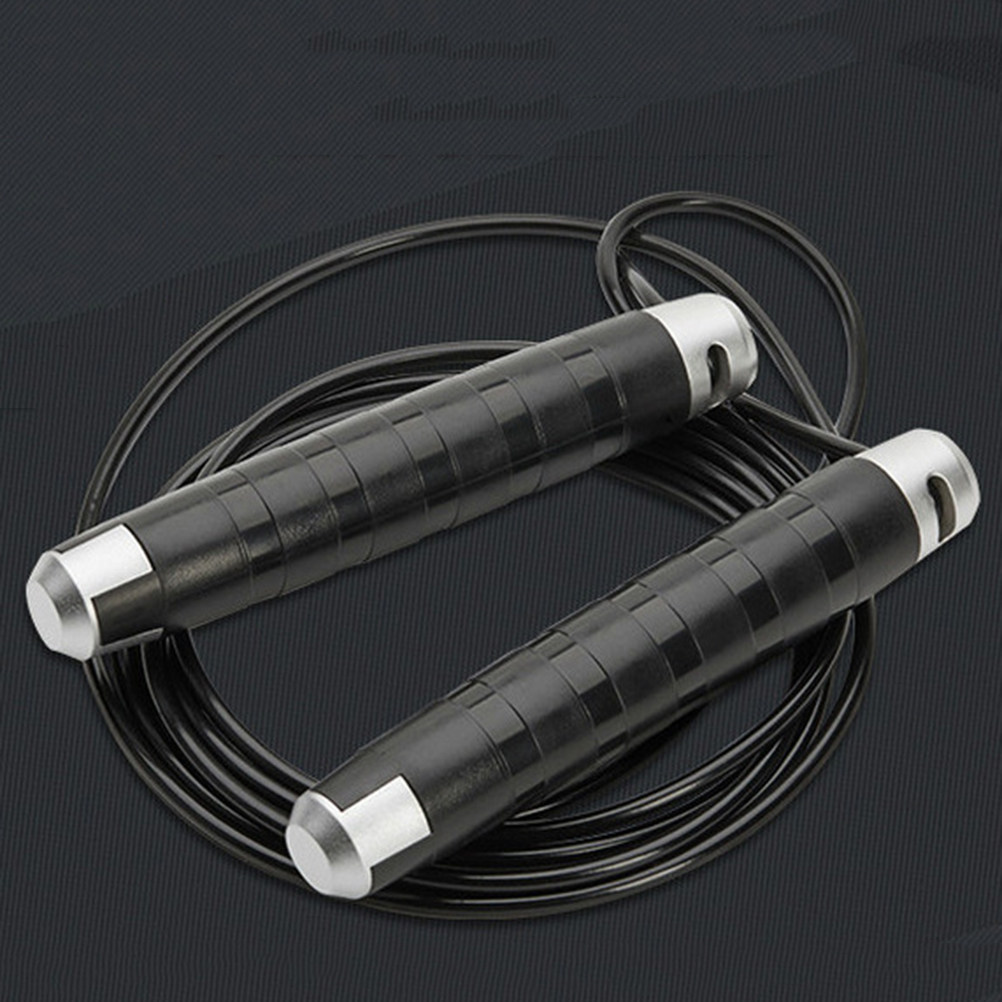 Speed Skipping Rope - Zwarte stalen kabel springtouw met ergonomisch