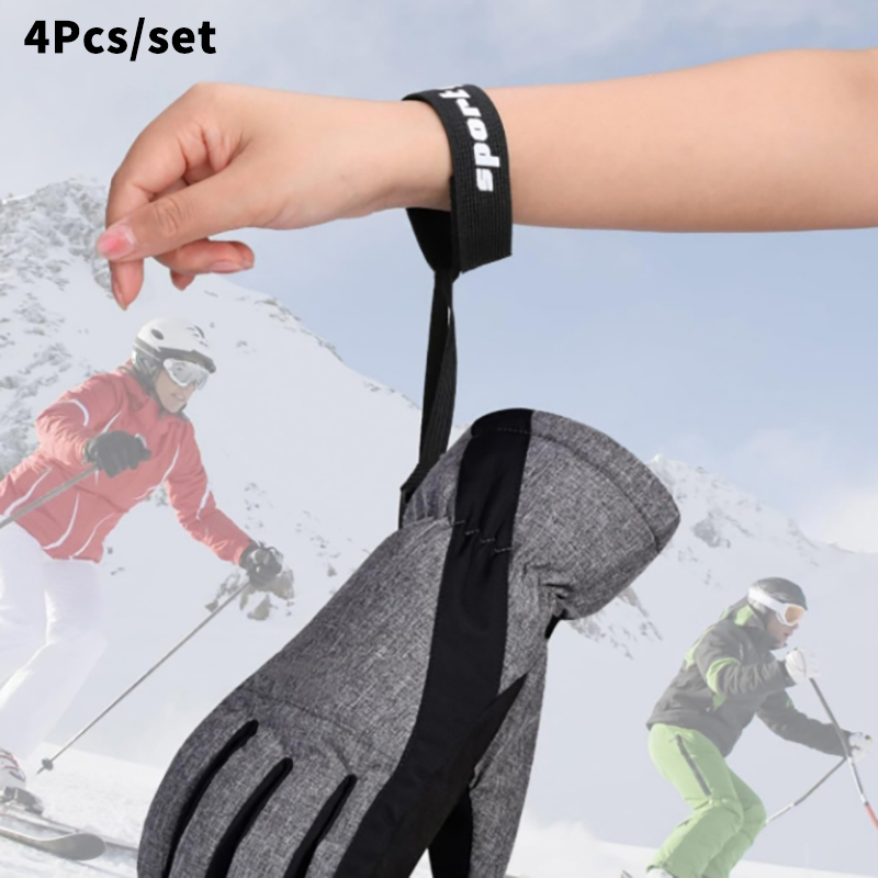 Outdoor Sport Gloves - 4 stuks skihandschoen polsband handschoenhouder sporthandschoenriem