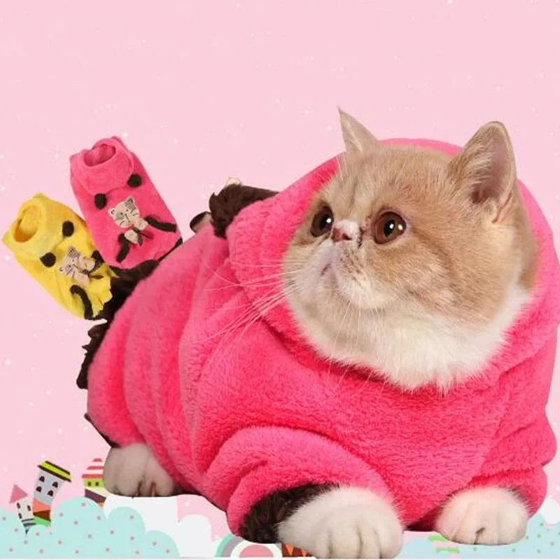 Outdoor Sport Festival - Kattenkleding Warm Koraal Fluwelen Festival Kit