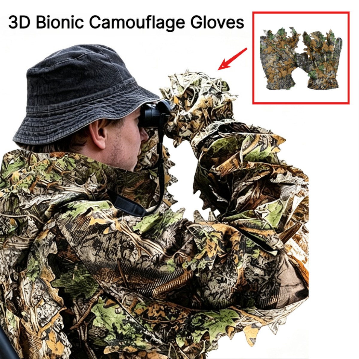 Outdoor Sport Gloves - 3D Camouflage Leaf-jacht handschoenen Stiekeme comfortabele