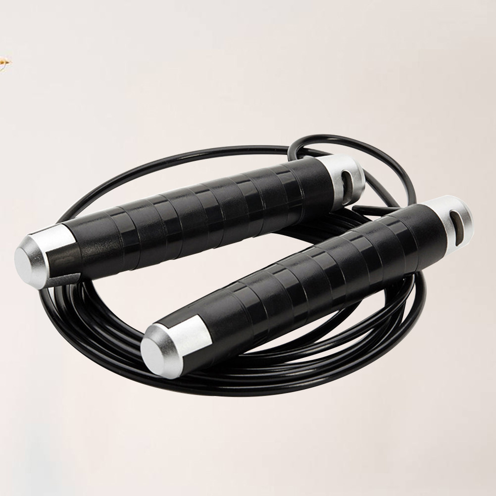 Zwarte stalen kabel springtouw - Speed Skipping Rope recensie en prijs
